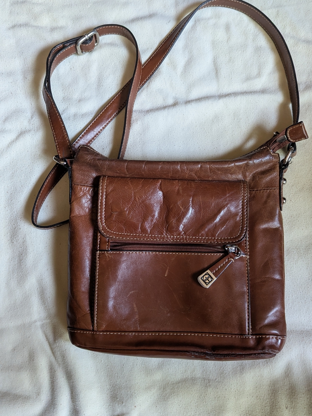Brown Leather Crossbody Bag - Giani Bernini